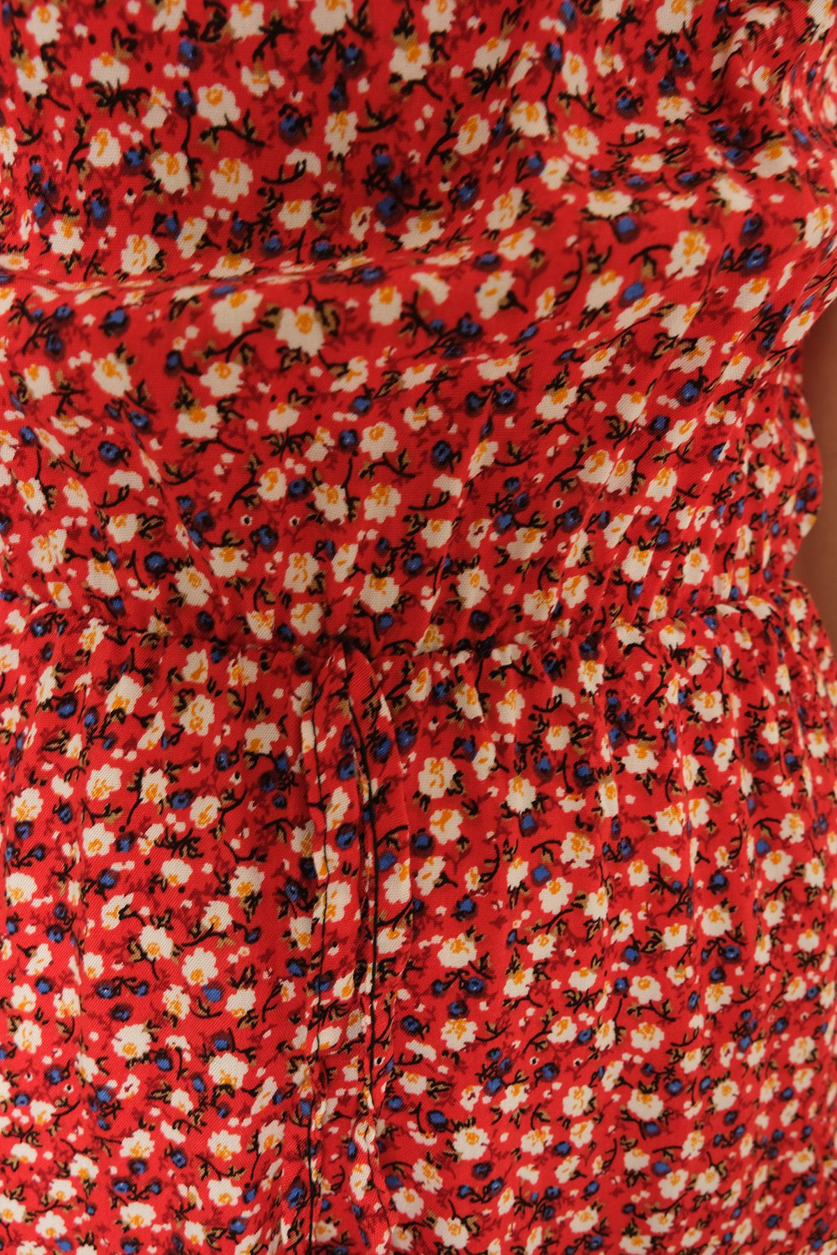 Askılı Şortlu Tulum Çiçeklikırmızı - 6451.316.