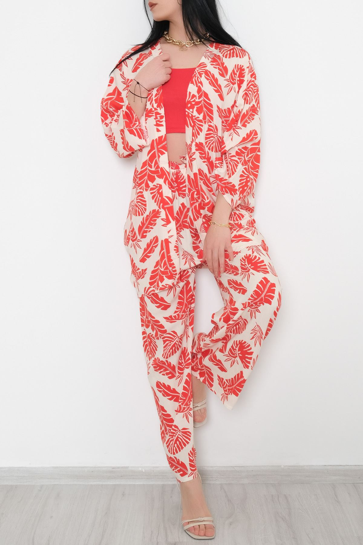 Kimono Takım Kırmızıbeyaz - 10553.1095.