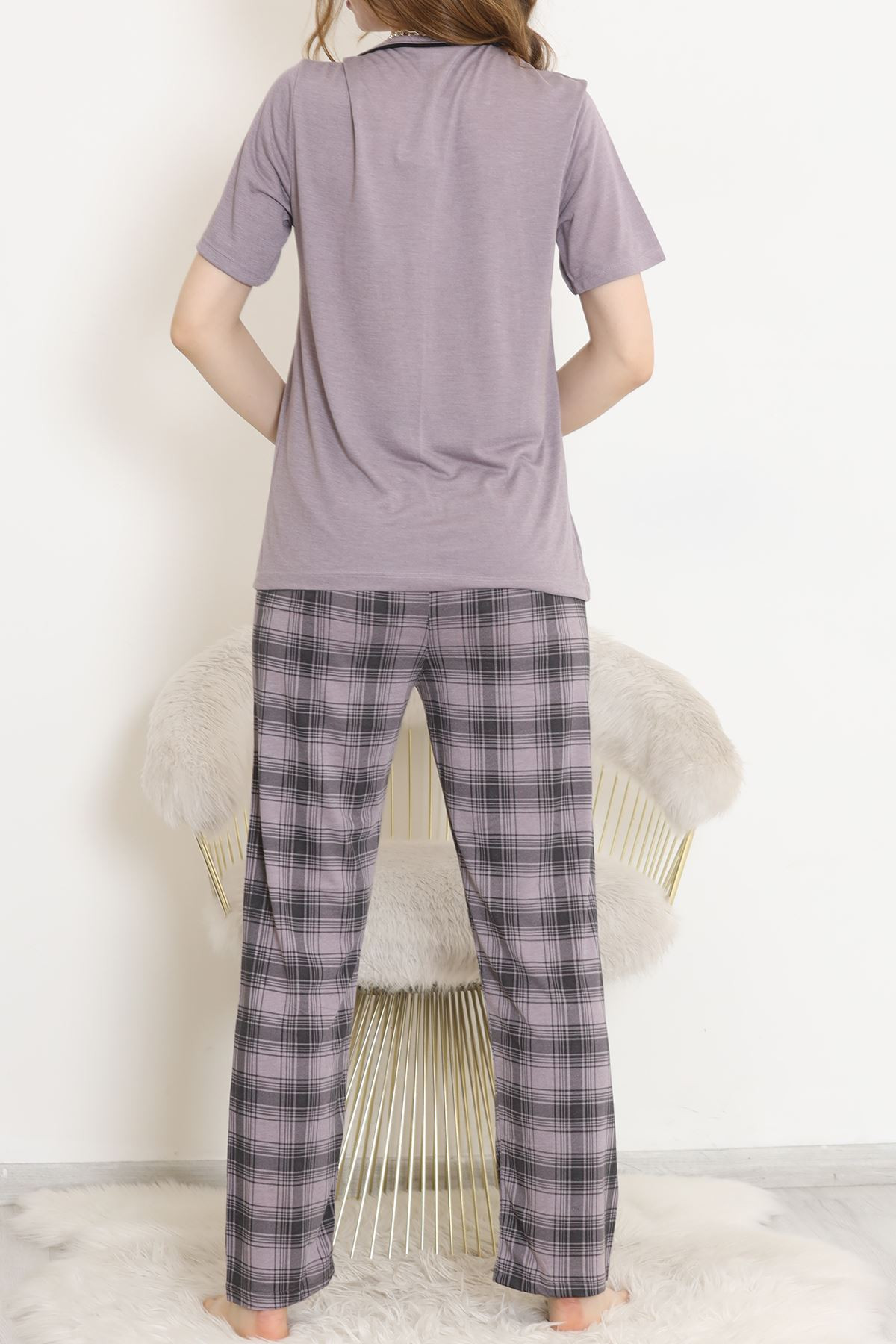 Kısa Kol Pijama Takımı Lila1 - 11229.1287.