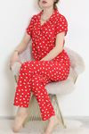 Desenli Pijama Takımı Kırmızı - 10682.1287.
